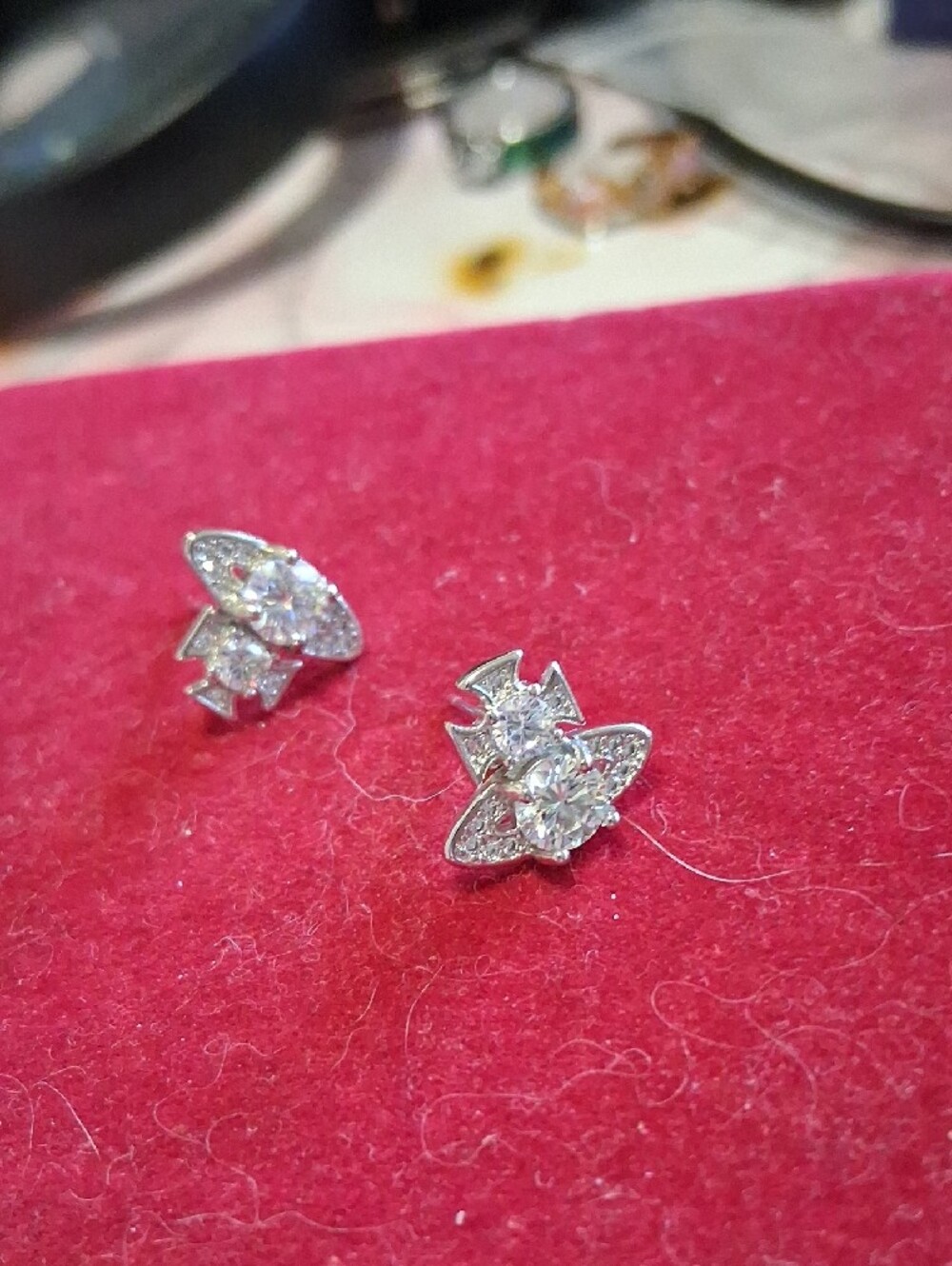 Vivienne Westwood Silver Orb Crystal Stud Earrings - Picture 3 of 3
